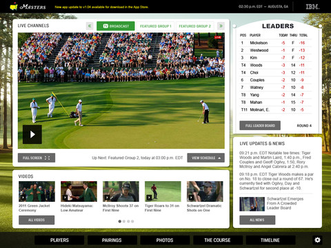 masters 2012 ipad app